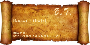 Bacsa Tibold névjegykártya
